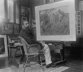 Edouard Henry-Baudot dans son atelier boulevard Berthier à Paris